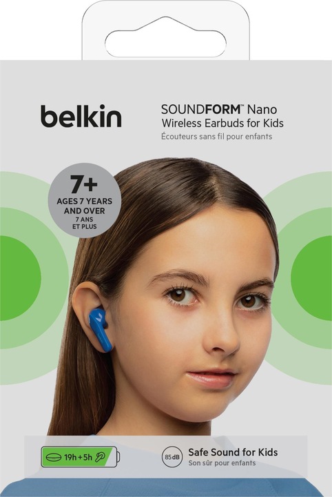 Produktbild Belkin SoundForm Nano Bluetooth In-Ear Kinder Kopfhörer, kabellos, 85 dB Begrenzung, True Wireless