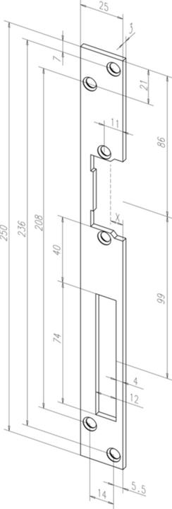 Image du produit effeff Gâches plates pour ouvre-portes (Plaque de frappe)