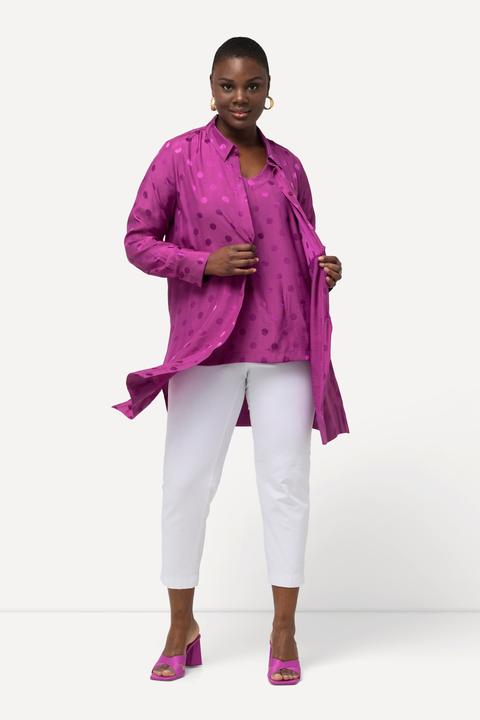 Produktbild Ulla Popken Longbluse, Jacquard-Punkte, Hemdkragen, Langarm (46, 48)