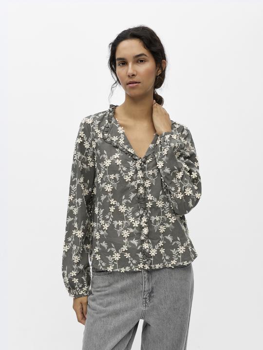 Produktbild Object Bestickte V-Ausschnitt Bluse (38)
