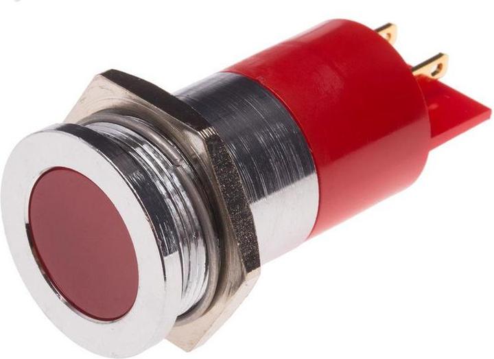 Produktbild RS PRO LED flach 22mm chrom 24VAC/DC rot