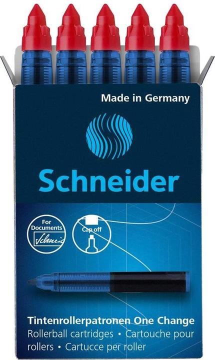 Produktbild Schneider Rollerpatrone 0.6mm 4029R One Change rot 5 Stück (Rot, 0.60 mm, 5 Stk.)
