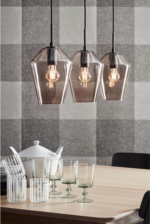 Image du produit Markslöjd Suspension Retro, 3 x E27, max. 60W, noir/smoke (E27)