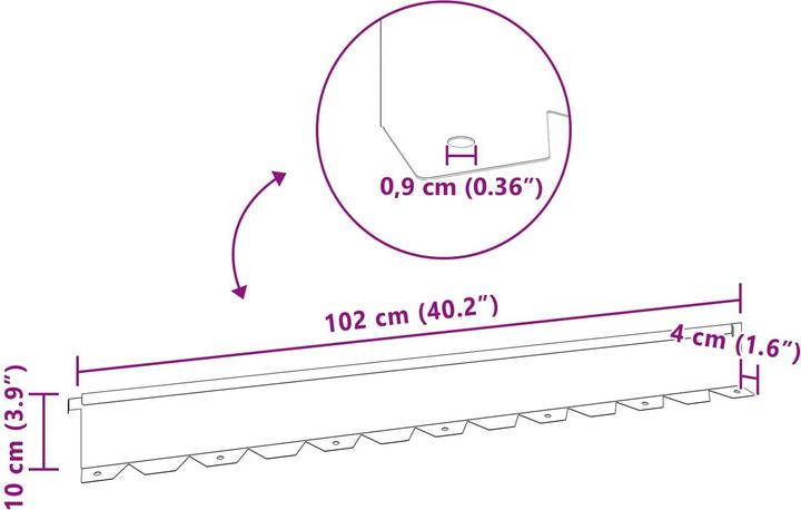 Produktbild vidaXL Raseneinfassung (102 cm)
