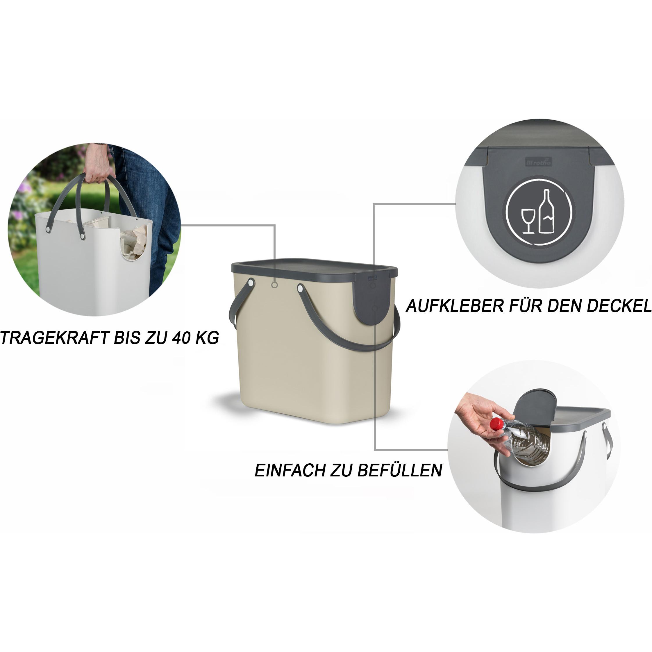 Thumbnail - 3x Rotho Albula, Abfalleimer, Braun