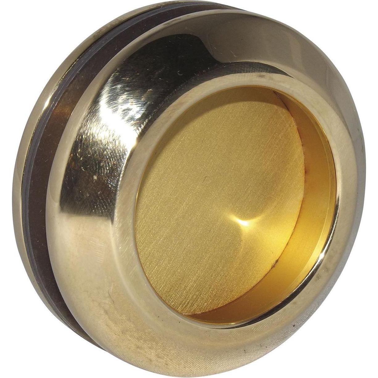 Kws, Türgriff + Fenstergriff, Schiebetürmuschelpaar 5250 rund, Glasstärke 8 - 13 mm, Messing poliert (Türgarnitur)