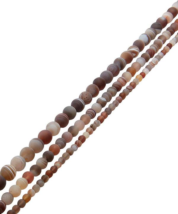 Produktbild Leyda Botswana-Achat Strang grau-braun matt