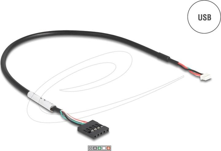 Productafbeelding Delock USB auf RS-232 Konverter FTDI FT231XS USB 2.0 Pfostenstecker zu D-Sub 9 (0.30 m)