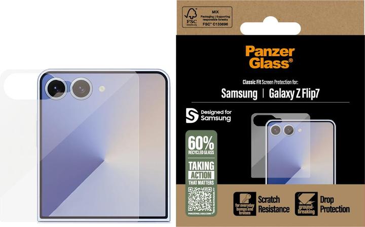 Actual product image PanzerGlass Classic Fit screen protector (1 Piece, Samsung Galaxy Z Flip7)