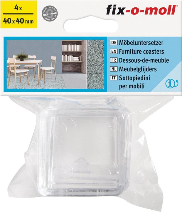 Actual product image Fix-o-moll Furniture coaster (Plastic sliders, Plug-in gliders, 4 pcs.)