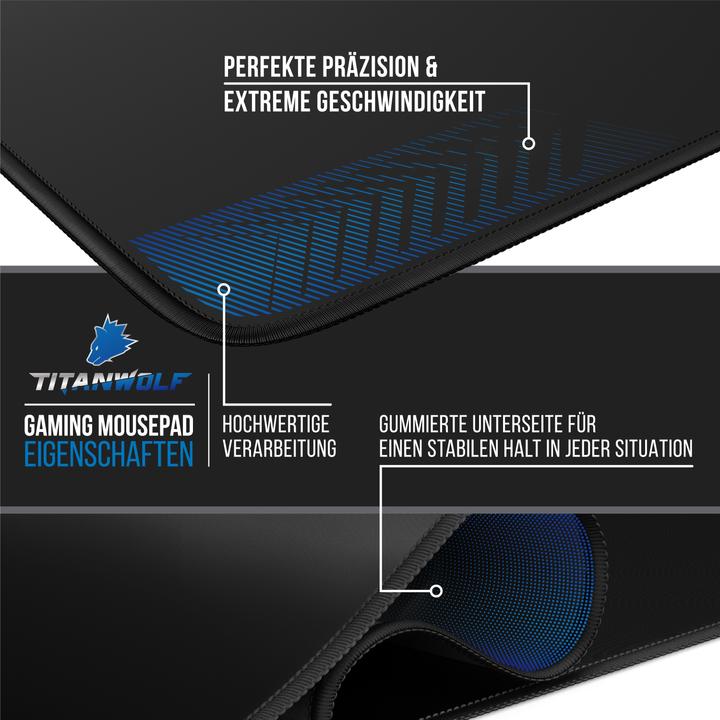 Actual product image Titanwolf Gaming Mouse Pad, XXXL Speed Mouse Mat 1200 x 600 mm, Speed & Precision, Logo red (L)