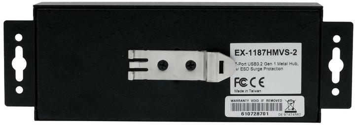 Immagine prodotto Exsys HUB USB 3.2 Gen1 a 7 porte, incl. cavo USB+kit di montaggio, 15kV ESD (USB-B, 7 porte)