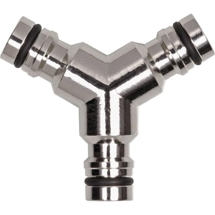 Karasto, Schlauchanschluss + Schlauchverbinder, Y-Abzweigstecker GEKA plus-Stecksystem Messing vernickelt