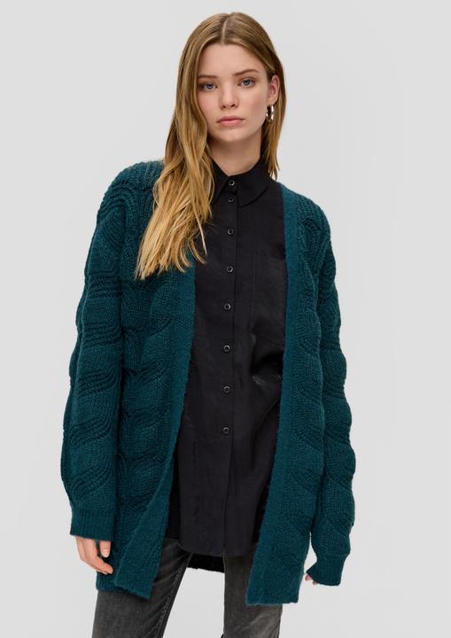 Produktbild s.Oliver Strickjacke Strick-Cardigan mit Zopfmuster (M)