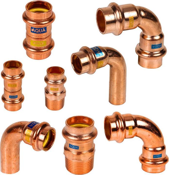 Produktbild Sanpro 80 tlg. Starter-Paket Pressfitting Kupfer, DVGW zertifiziert (Pressverbindung)