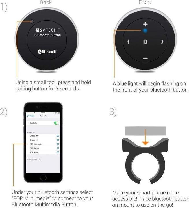 Actual product image Satechi Bluetooth Media Button (Device-specific remote control, Bluetooth)