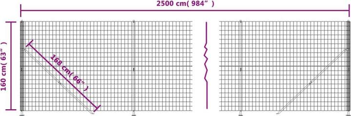 Produktbild vidaXL Maschendrahtzaun