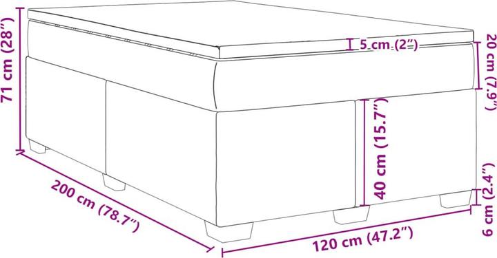 Produktbild vidaXL Bo x springbett mit Matratze 160 x 200 cm Samt (160 x 200 cm)