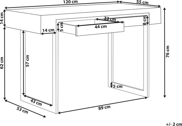 Produktbild Beliani Vida (120 x 55 x 76 cm)
