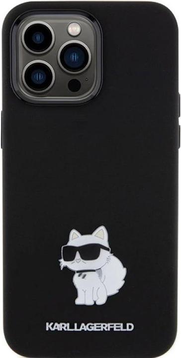 Produktbild Karl Lagerfeld KLHCP15LSMHCNPK iPhone 15 Pro 6.1" czarny/black Silicone Choupette Metal Pin (Apple iPhone 15 Pro)