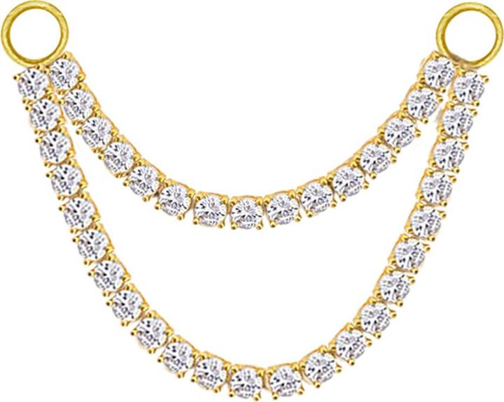 Actual product image Chaotic Trading Verbindungskette vergoldet doppellt eckig Kristalle silber