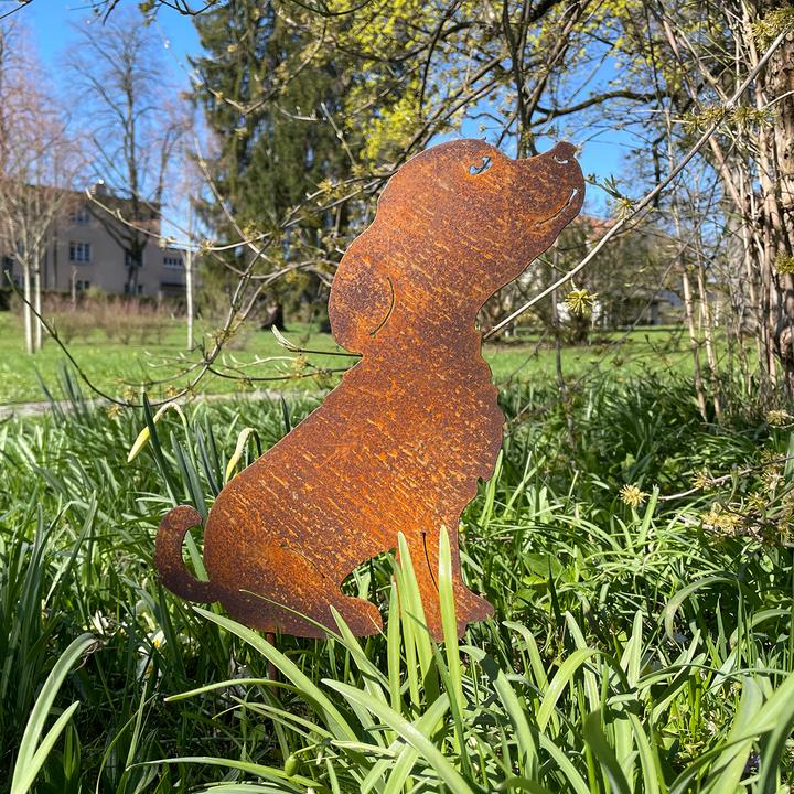 Produktbild Natura Punto Gartenstecker Welpe aus Metall