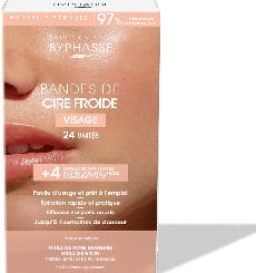 Byphasse Cold Wax Strips For Face & Delicate Areas For Sensitive Skin 24 Strips 4 Wipes (4 x)