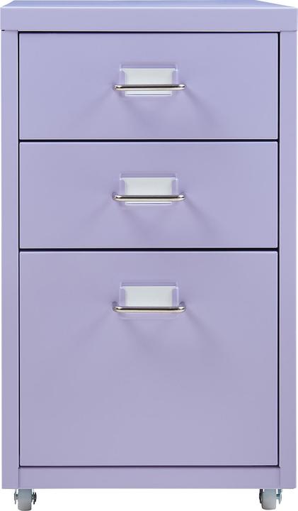 Produktbild En.Casa Rollcontainer Kökar mit 3 Schubladen 48x28x41 cm Lila (48 x 28 x 41 cm)