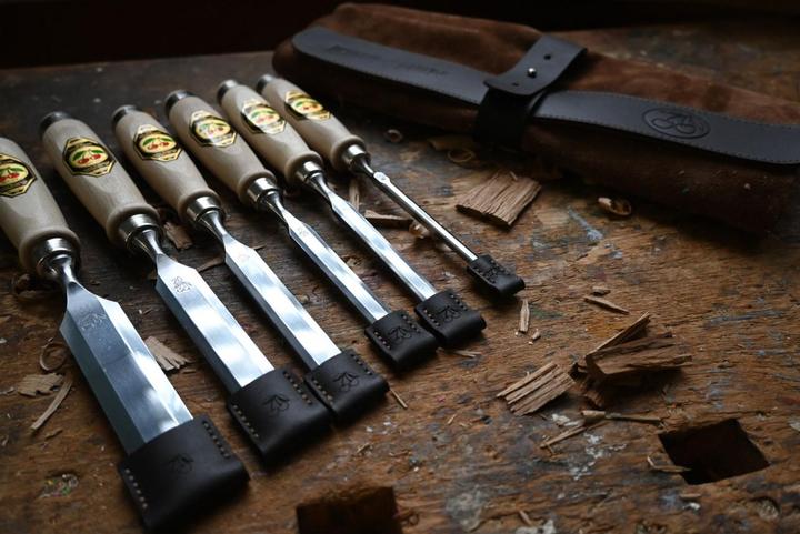 Actual product image Kirschen Chisel set 6-piece leather case 6-10-12-16-20-26 (26 mm)