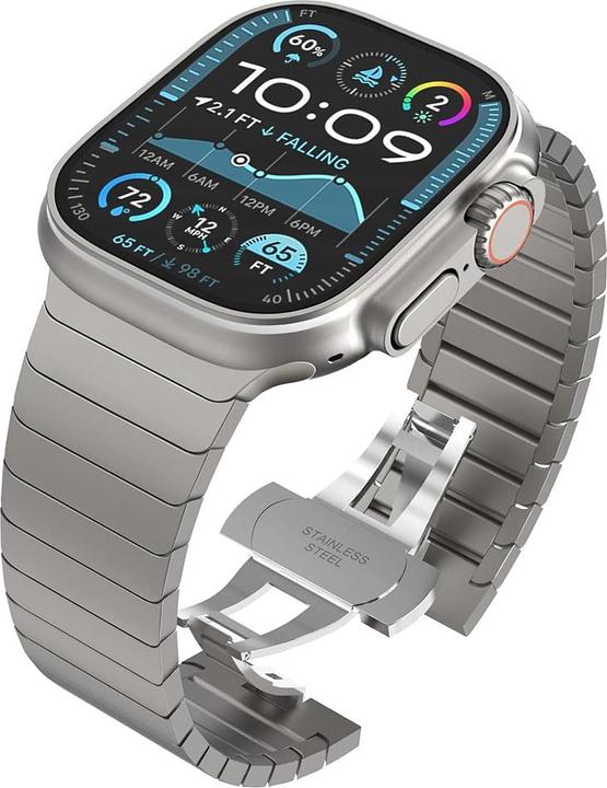 Immagine prodotto Techsuit - Watchband (W012) - Apple Watch 1/2/3/4/5/6/7/8/9/10/SE/SE 2 (38/40/41/42mm) - Silver (Acciaio inossidabile)