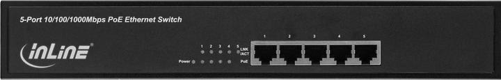 Produktbild InLine PoE+ Gigabit Netzwerk Switch 5 Port 4x PoE+ 11 Zoll inkl. 19 Zoll Winkeln luefterlos (5 Ports)