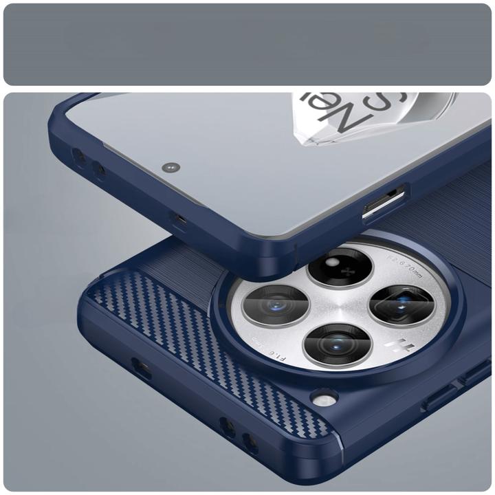 Actual product image Cover-Discount OnePlus 12 - Metal Carbon Look Case blue (OnePlus 12)