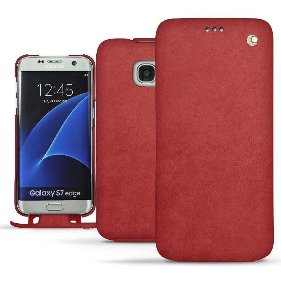 Noreve Lederschutzhülle vertikal (Samsung Galaxy S7 Edge), Smartphone Hülle, Rot
