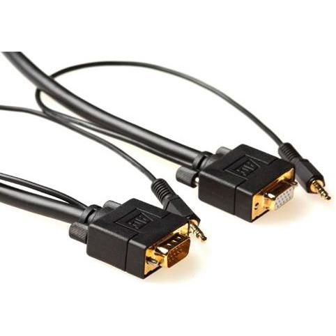 ACT 2m VGA + 3.5mm 2m VGA (D-Sub) + 3.5 mm (1/8") VGA (D-Sub) + 3.5 mm (1/8") Schwarz HDMI-Kabel (2 m, VGA), Video Kabel