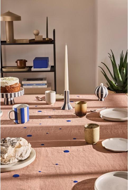 Actual product image Oyoy Tischdecke Nori 140 cm x 260 m, Blau/Terracotta (140 x 260 cm)