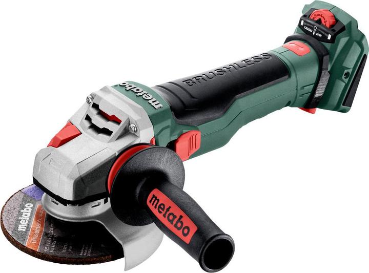 1 x Stützflansch, ohne Akkupack, 1 x M-Quick-Spannmutter, 1 x Schutzhaube, ohne Ladegerät, 1 x Staubschutzfilter, 1 x metaBOX 165 L, 1 x Zusatzhandgriff Metabo VibraTech (MVT)
