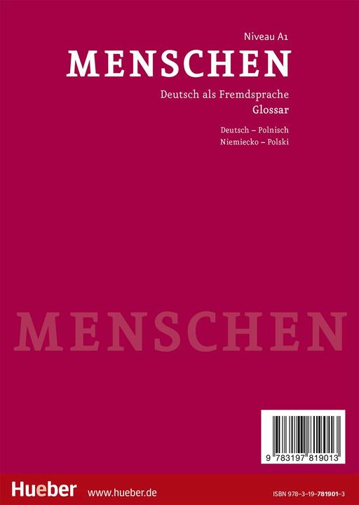 Produktbild Menschen A1. Glossar Deutsch-Polnisch (Deutsch, Daniela Niebisch, 2013)