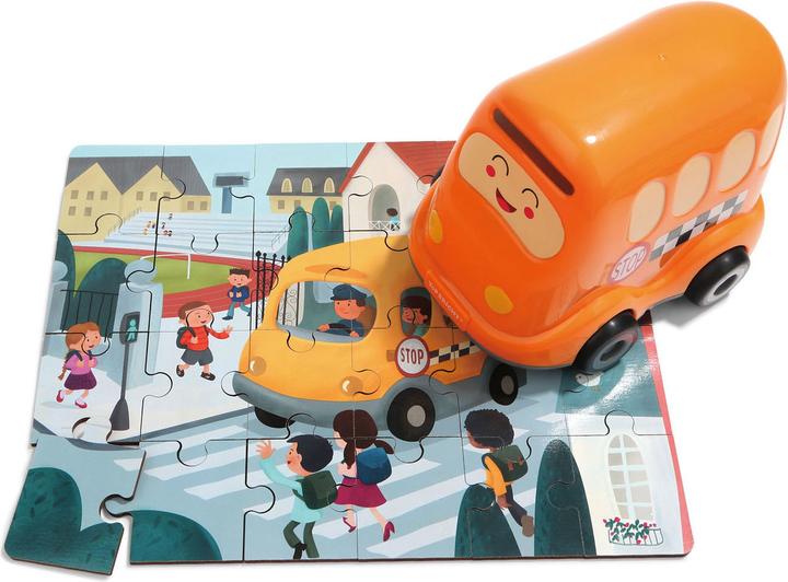 Topbright Toys La scuola di Houten Legpuzzel ha incontrato lo scuolabus, 24. (24 pezzi)