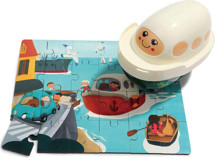 Produktbild Topbright Toys Houten Legpuzzel Haven met Stoomboot, 24st. (24 Teile)