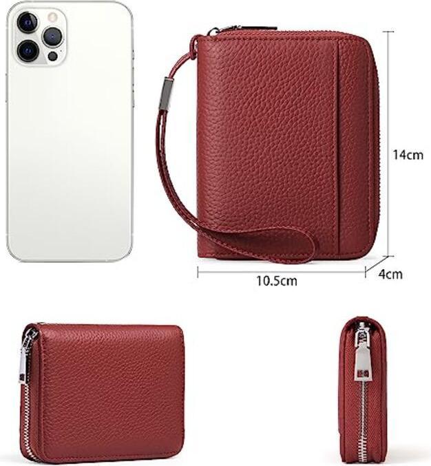 Produktbild Only-Bags.Store Portemonnaie aus Leder mit Kreditkartenschutz, Portemonnaie mit Reissverschluss, Portemonnaie im