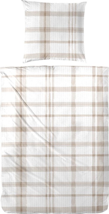 Produktbild Enrico Coss Baumwoll Seersucker Bettwäsche Lexington beige (Bettwäsche Set, 135x200 cm + 80x80 cm)