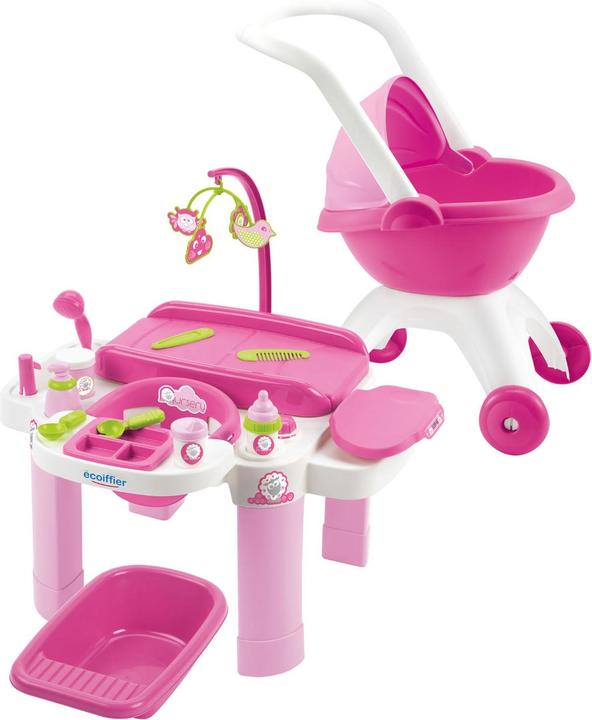 Image du produit Ecoiffier Kit de soins Ecoffier avec poussette de poupée