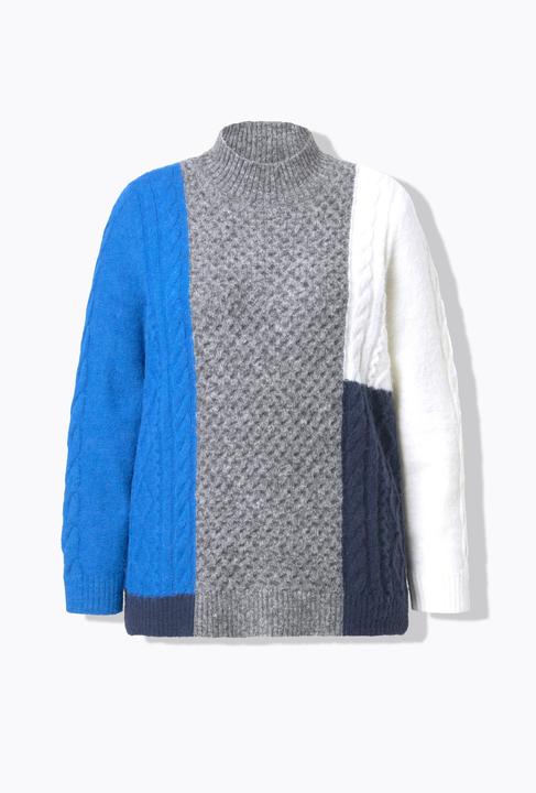 Produktbild Ulla Popken Pullover, Colorblocking, Stehkragen, Langarm (54)