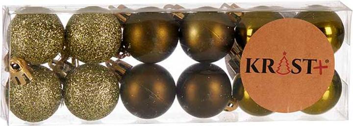 Produktbild Krist+ Weihnachtskugeln-Set 3 x 4 x 3 cm grün Kunststoff (12 Stück) (12 -teilig)