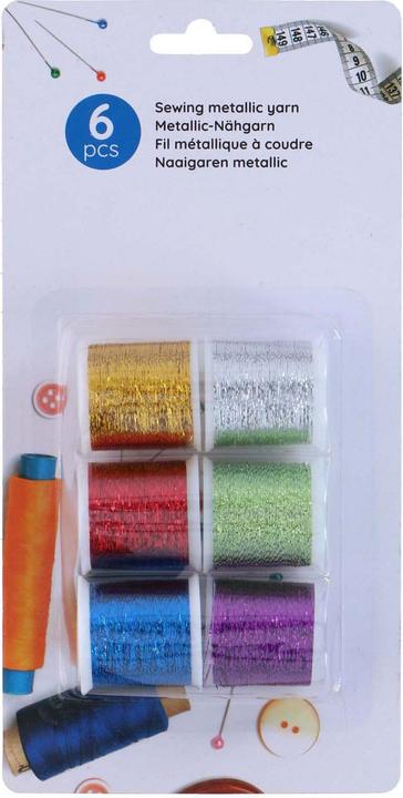 Actual product image Sewing Metallic Yarn 6pc