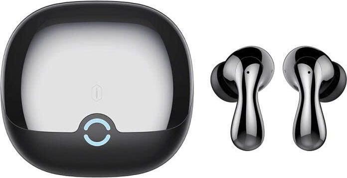 Actual product image Wiwu Wireless charger - TWS Earphones T32 with ANC function - black (ANC, Wireless)