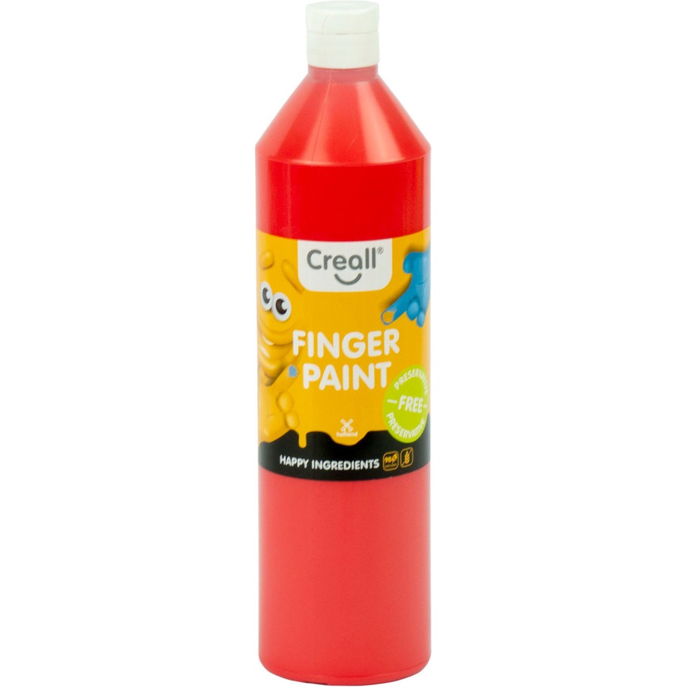 Creall, Künstlerfarbe + Bastelfarbe, Vingerverf Conserveringsvrij Rood, 750ml (Rot, 750 ml)