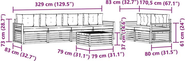 Produktbild vidaXL Outdoor-Sofa