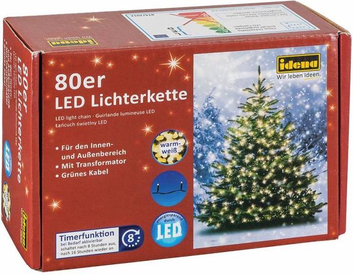 Produktbild Idena LED-Lichterkette 80er warmweiss,f.Aussen (16 m)