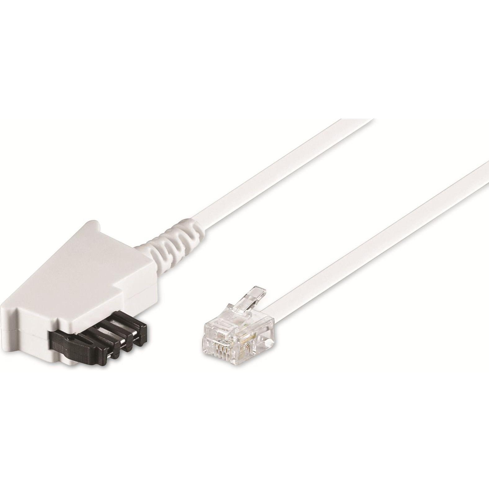 Goobay TAE-F-Anschlusskabel (Universal-Pin Out), Weiss, 10 m, Telefon Zubehör